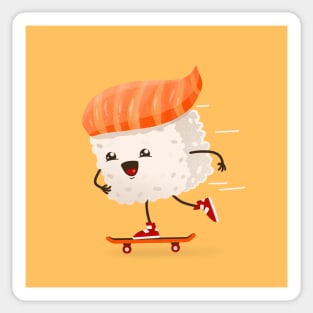 Kawaii sushi skateboarding Sticker